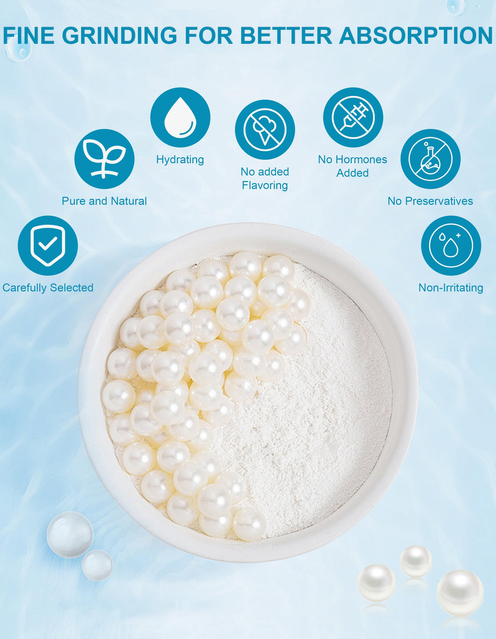 Jutqut poudre de perle, mélange facile avec soins pour une routine maison.