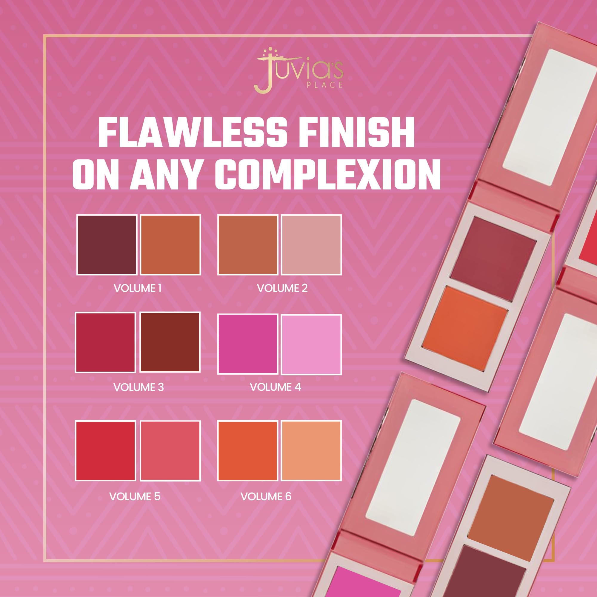 Juvia's Place Blushed Duo Blush Volume 6 finely milled powder with long wear.