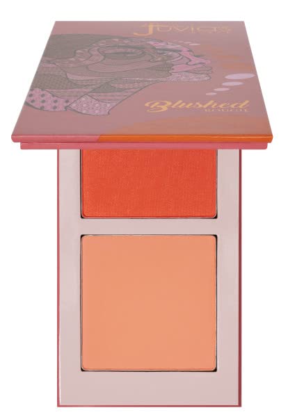 Juvia's Place Blushed Duo Blush Volume 6 radiant shimmer on cheeks for natural glow.
