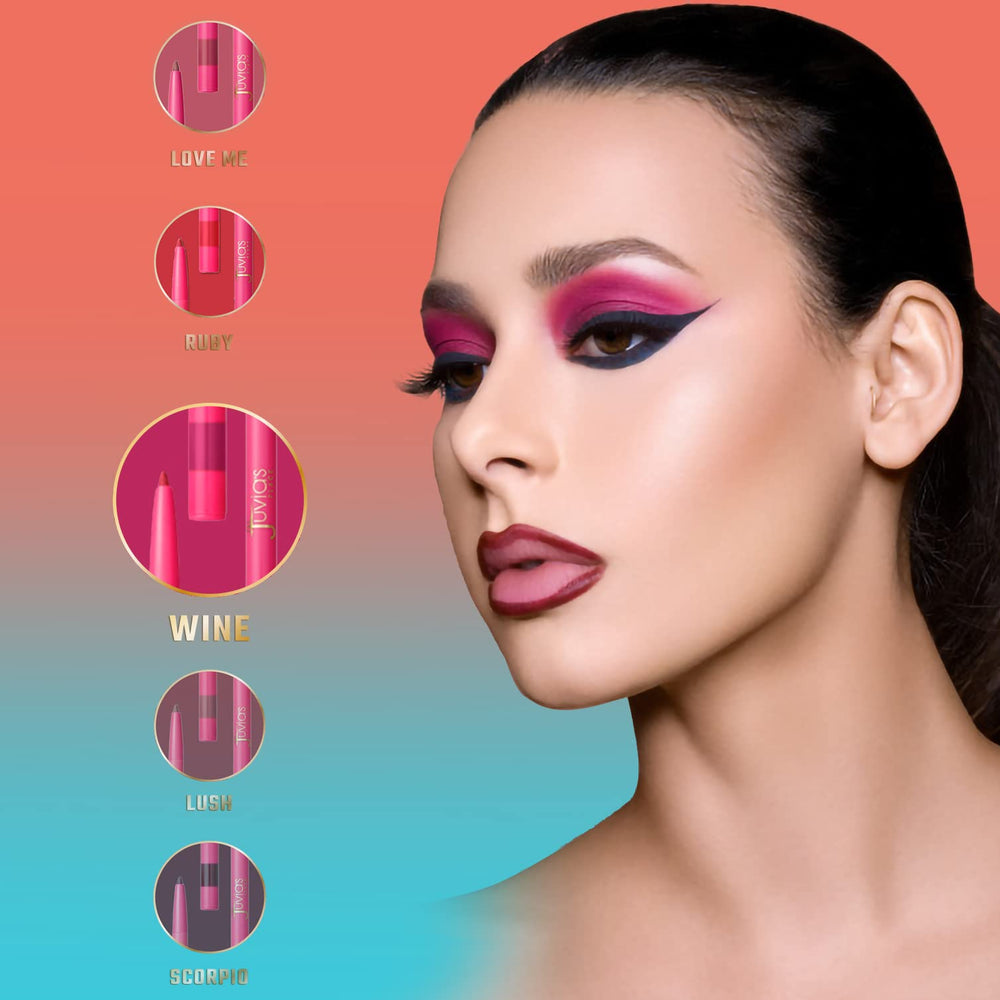 Crayon contour lèvres Vin, tenue longue durée adaptée à une journée.