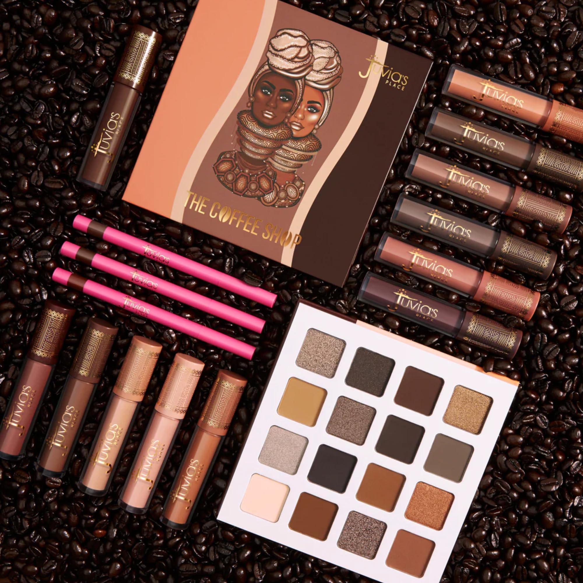 Juvia's Place Coffee Shop Lip Gloss Chocolate Drip – teinte chaude flatte toutes les carnations.