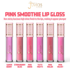 Échantillon Juvia's Place Smoothie Rose Velours, swatch rose montrant couleur et hydratation