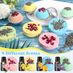 JUYRLE kit bombes bain colorants huiles essentielles pour personnaliser vos créations.