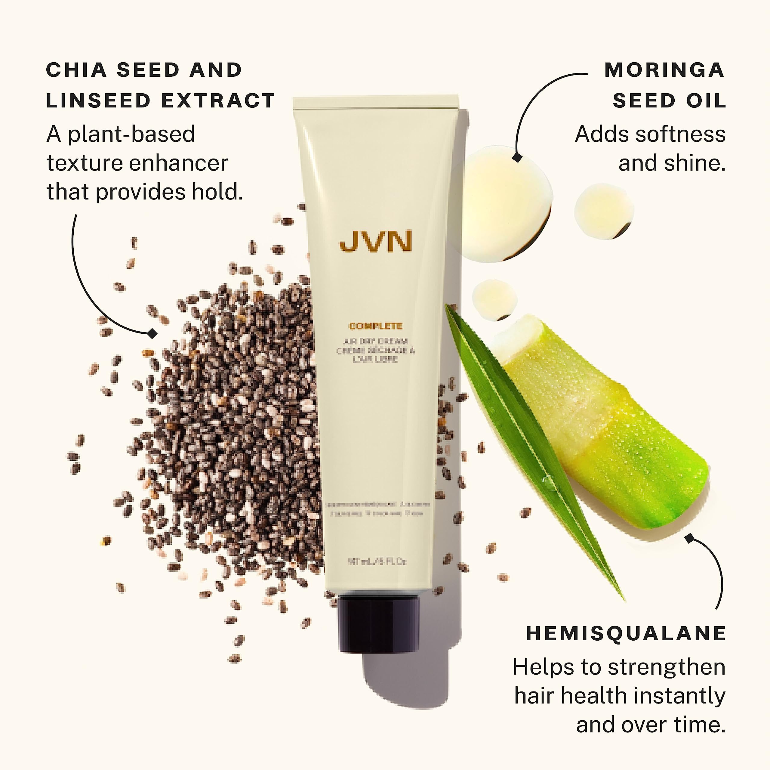 Huile de moringa dans la crème JVN, brillance et hydratation