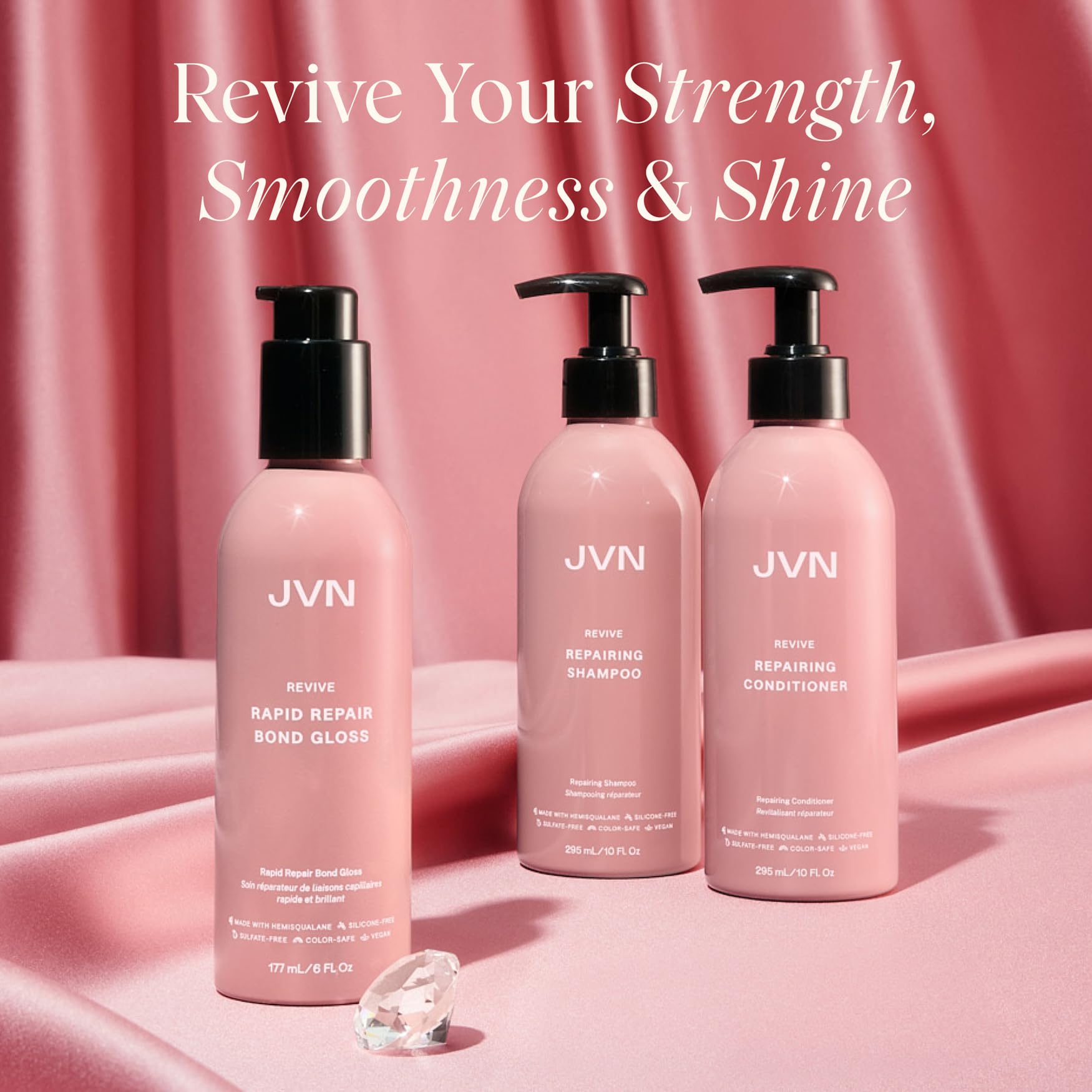JVN Revive Après-Shampooing: flacon pratique pour nourrir les longueurs