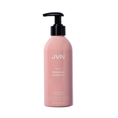 Shampoing JVN Revive en flacon, nettoyage en douceur pour cheveux abîmés et colorés.
