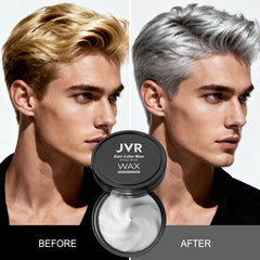 JVR coiffure argenté ondulées montre une finition brillante et naturelle.