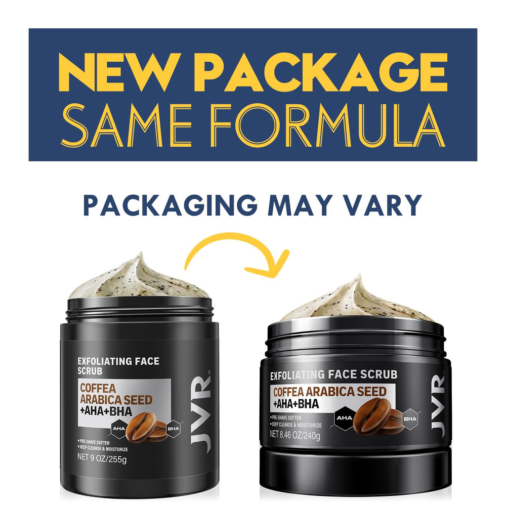 JVR Gommage Visage pour Homme – bocal de 8,46 oz prêt à l’emploi.