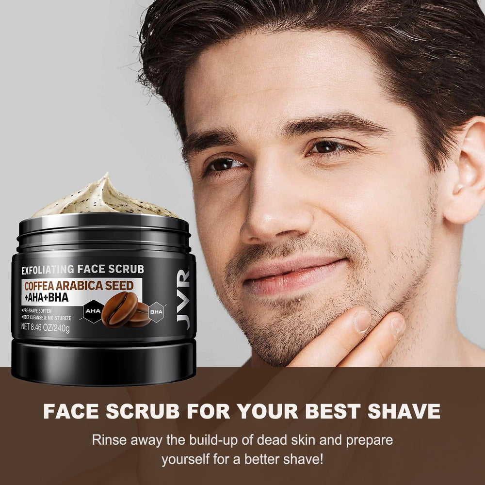 JVR Gommage Visage pour Homme – grains exfoliants purifiant les pores.
