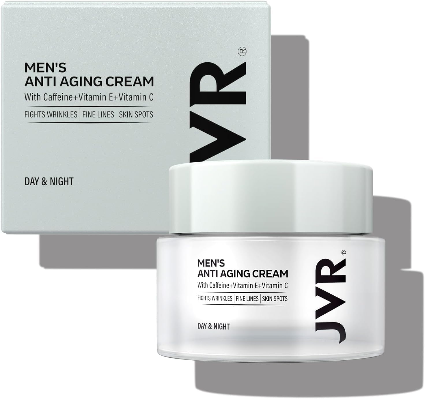Flacon 1,7 oz de JVR prêt pour la routine masculine.