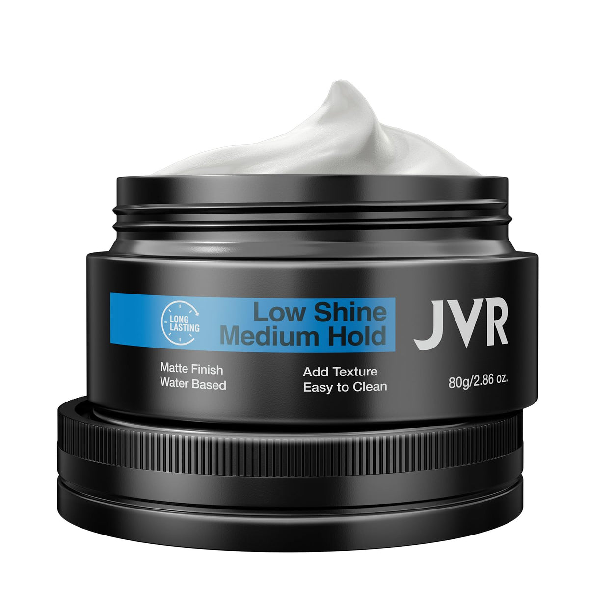 JVR Hair Clay: contrôle moyen et finition mate pour un look élégant et naturel.
