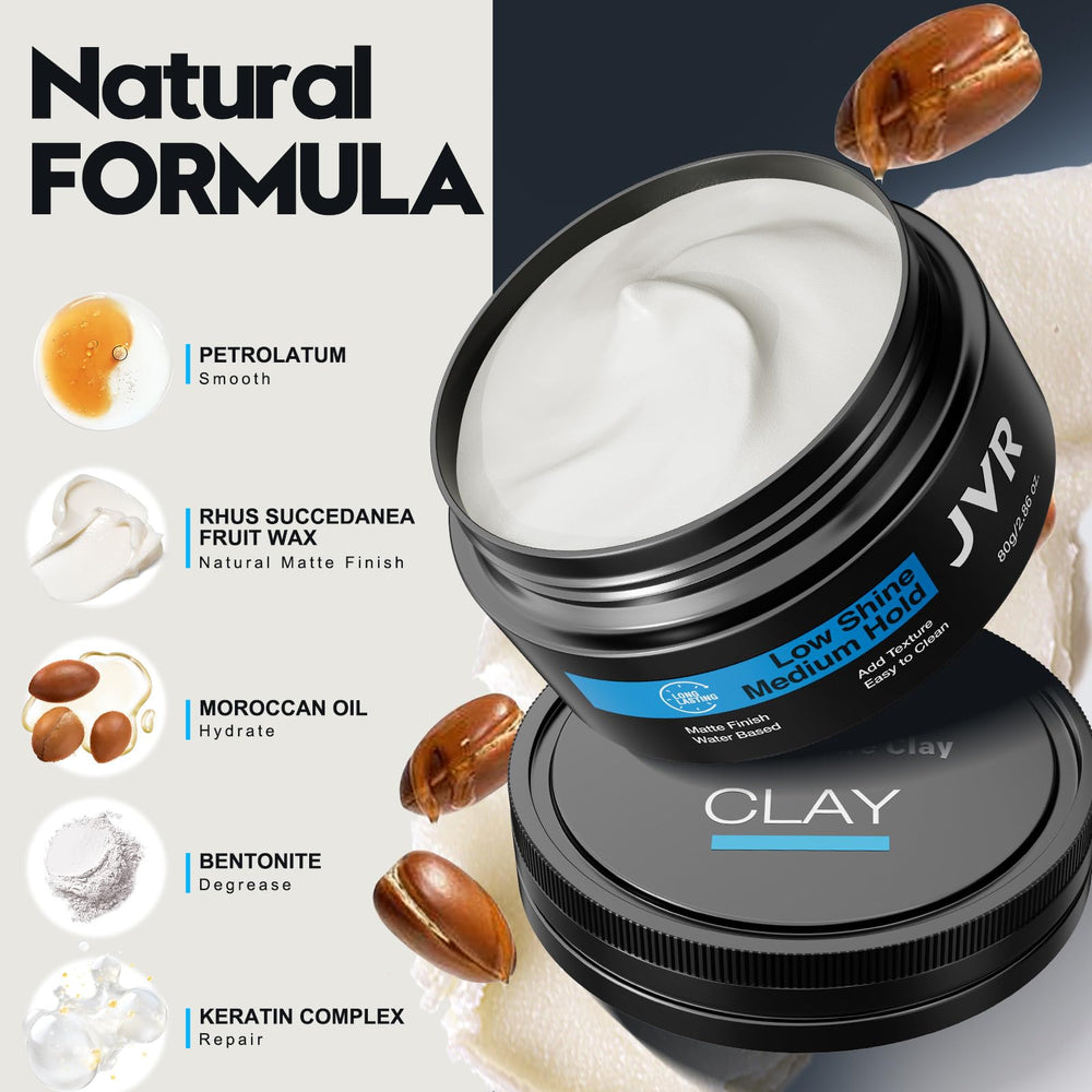 JVR Hair Clay: rinçage facile pour retirer rapidement le produit sans résidu.
