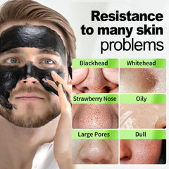 Avant-après JVR masque charbon Peel-Off : peau fraîche et propre.