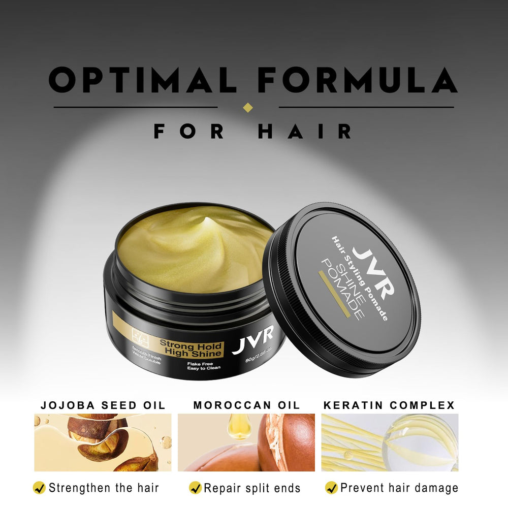 JVR Pomade Homme - hydratation-cheveux : prévient la sécheresse et maintient la brillance naturelle.