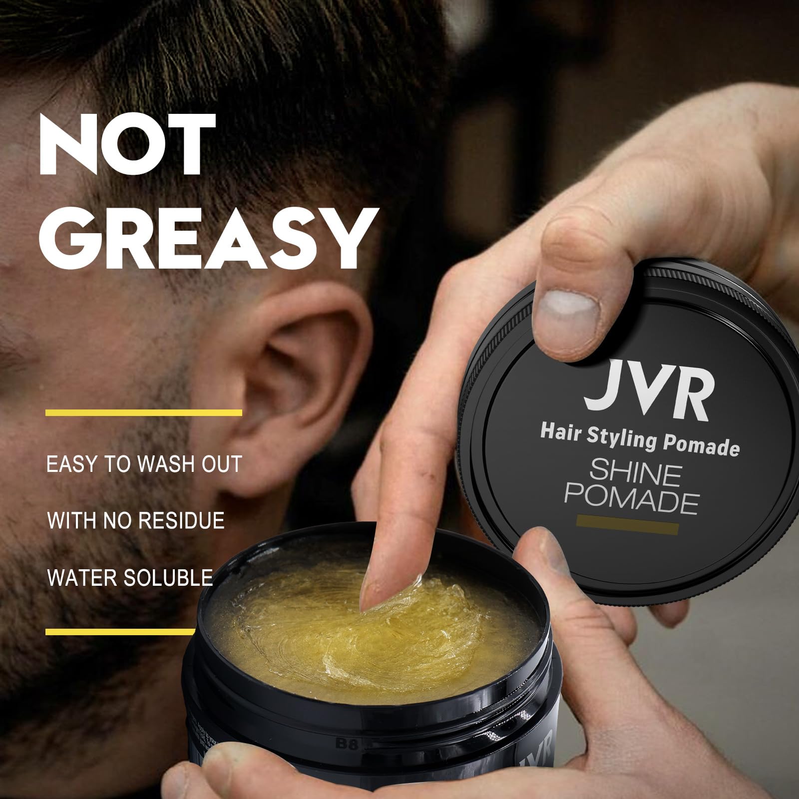 JVR Pomade Homme - lavage-facile : nettoyage rapide sans résidu gras.