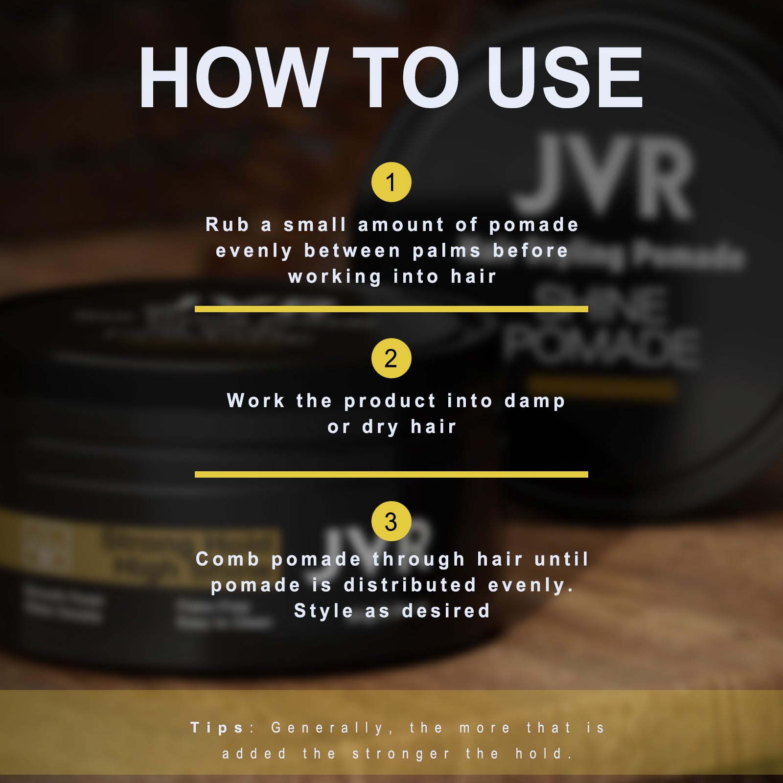 JVR Pomade Homme - tous-types-cheveux : adaptée à tous les types pour un style fiable.