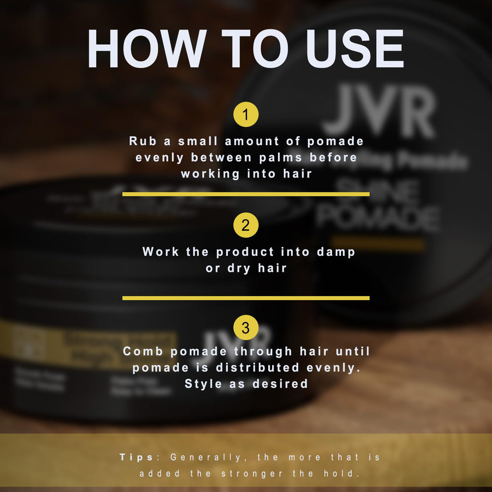 JVR Pomade Homme - tous-types-cheveux : adaptée à tous les types pour un style fiable.