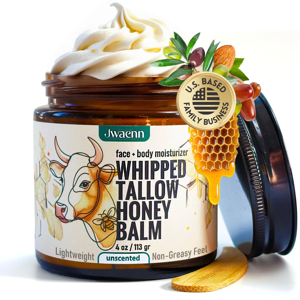 JWAENN Baume tallow miel dans un pot, hydratation naturelle.