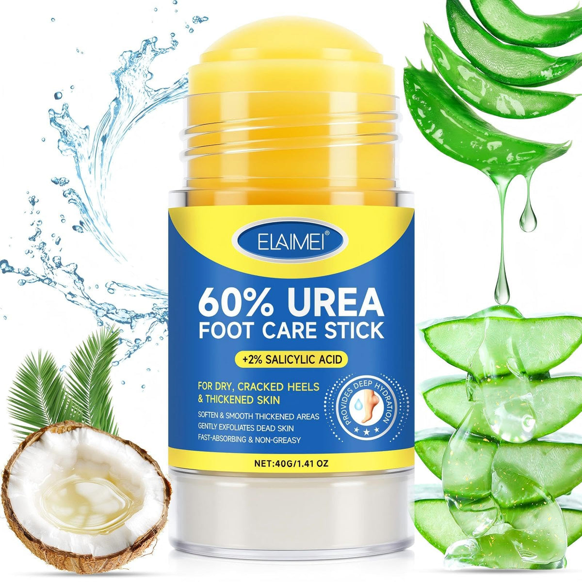 JWBVCTCR Stick crème Urée pour pieds, hydratation rapide et absorption sans gras.