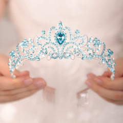 JWICOS couronne cristal bleu clair idéale pour bal et soirée scintillante