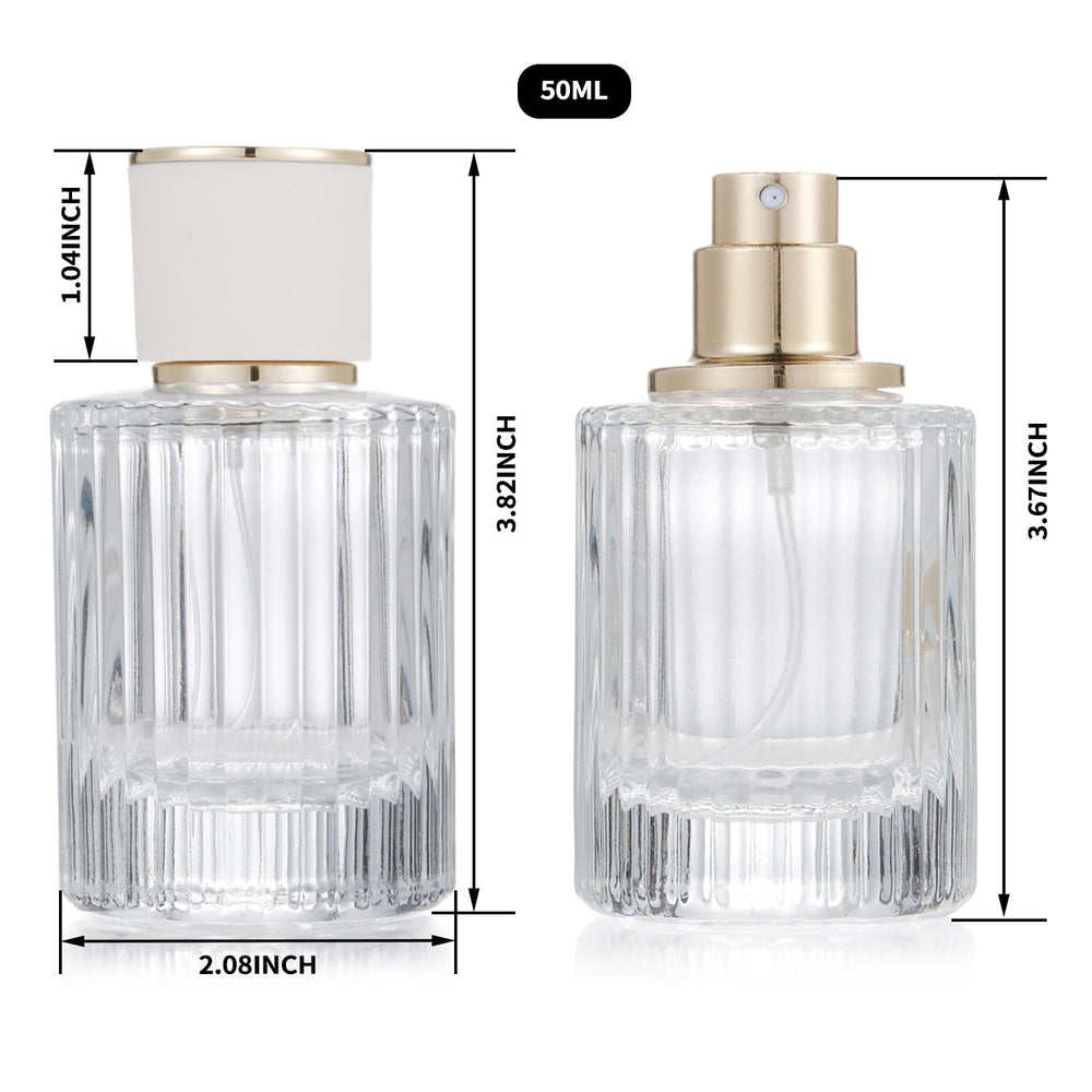 Flacon parfum Jxcmeng 30 ml avec capuchon blanc, parfait pour voyage.