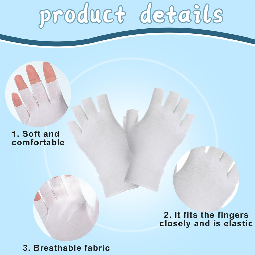 Gants blancs coton doux Jxiwvl pour hydratation nocturne des mains.