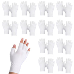 Gants blancs Jxiwvl en coton demi-doigts, douceur naturelle pour les mains.