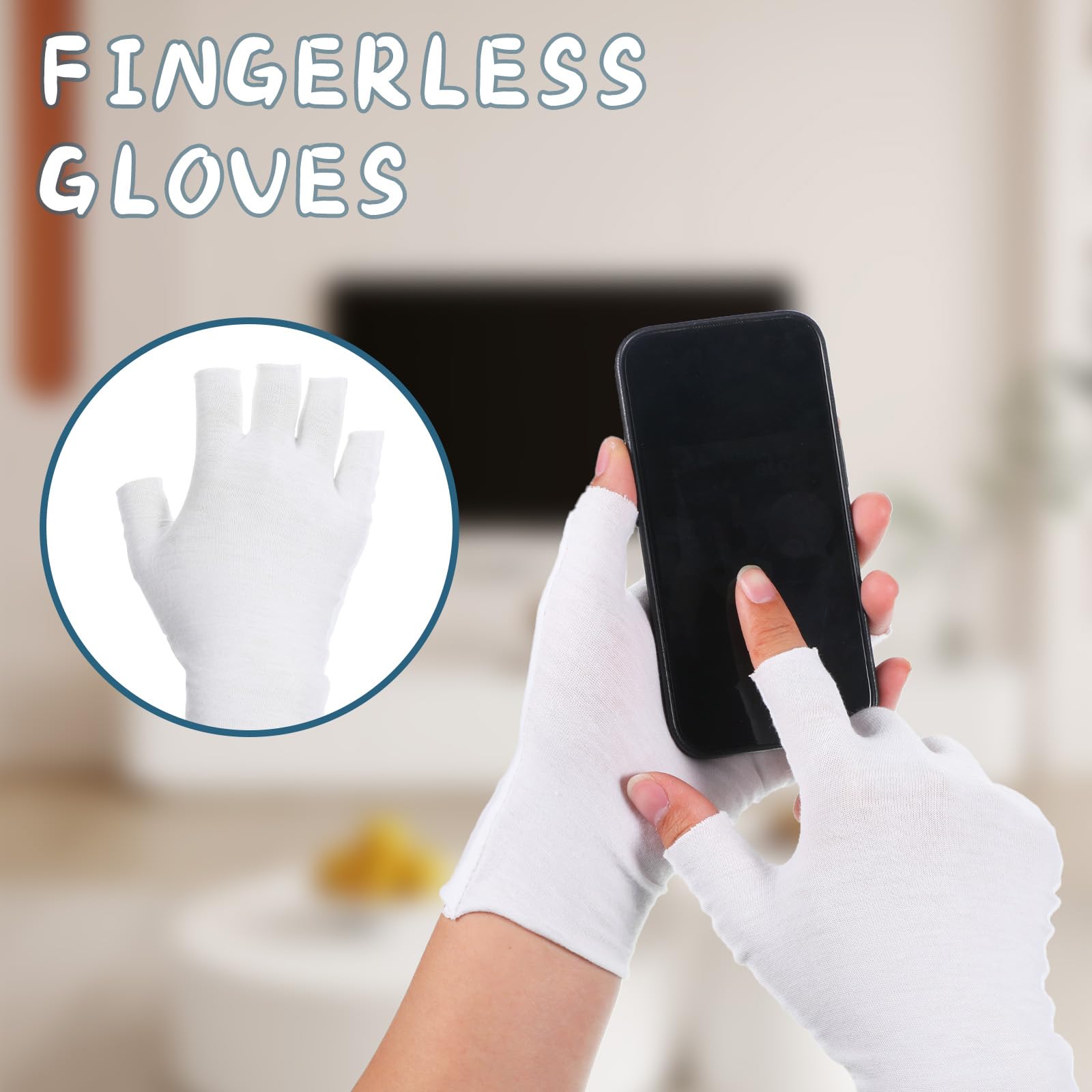 Gants demi-doigts tactiles Jxiwvl pour utiliser l'écran facilement.
