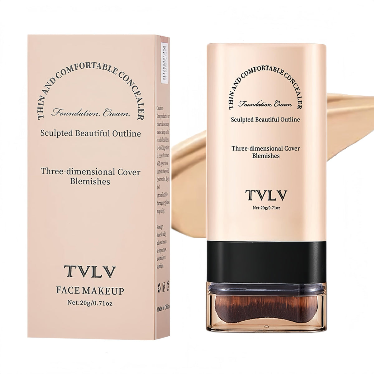 Concealer-stick JYOVQXF avec pinceau intégré pour application précise.