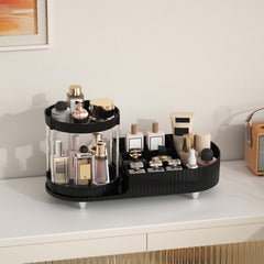 Jywantful emplacements maquillage 7 compartiments: rangement dédié pour pinceaux, rouges à lèvres et vernis.