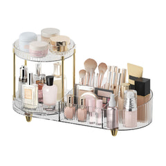 Jywantful organisateur maquillage rotatif à deux niveaux pour un accès rapide.