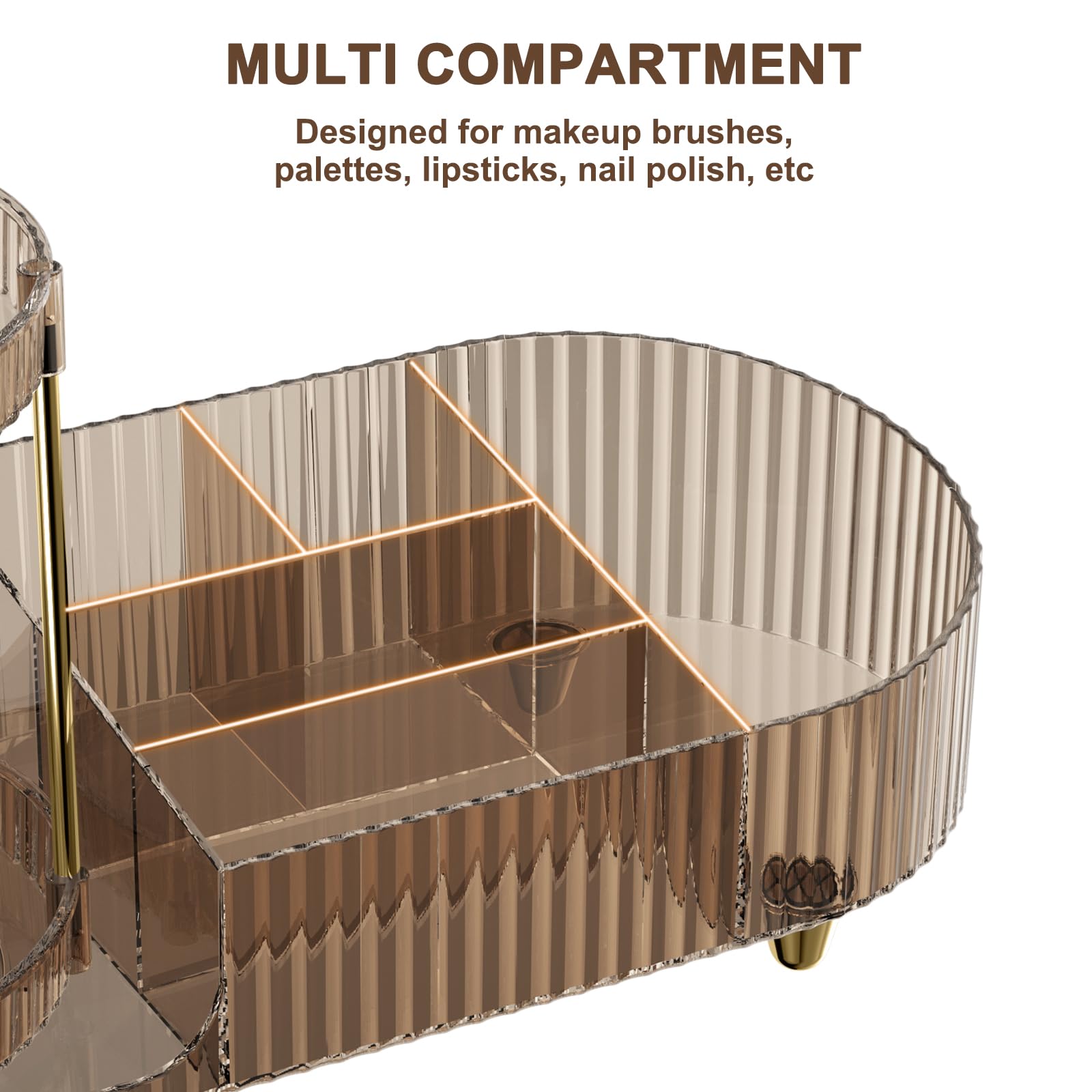 Jywantful organiseur bureau transparence brun dore pour un look élégant.