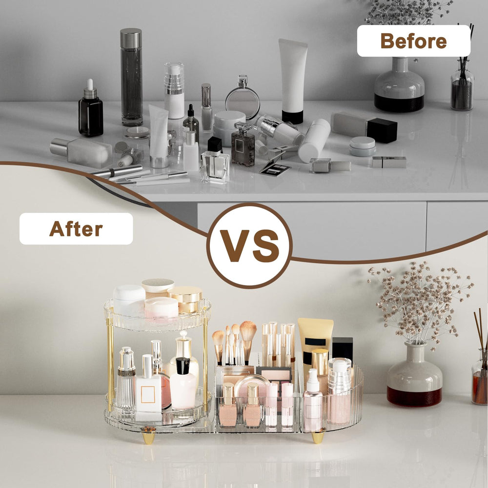 Jywantful rangement cosmétiques à 5 compartiments pour brosses et palettes.