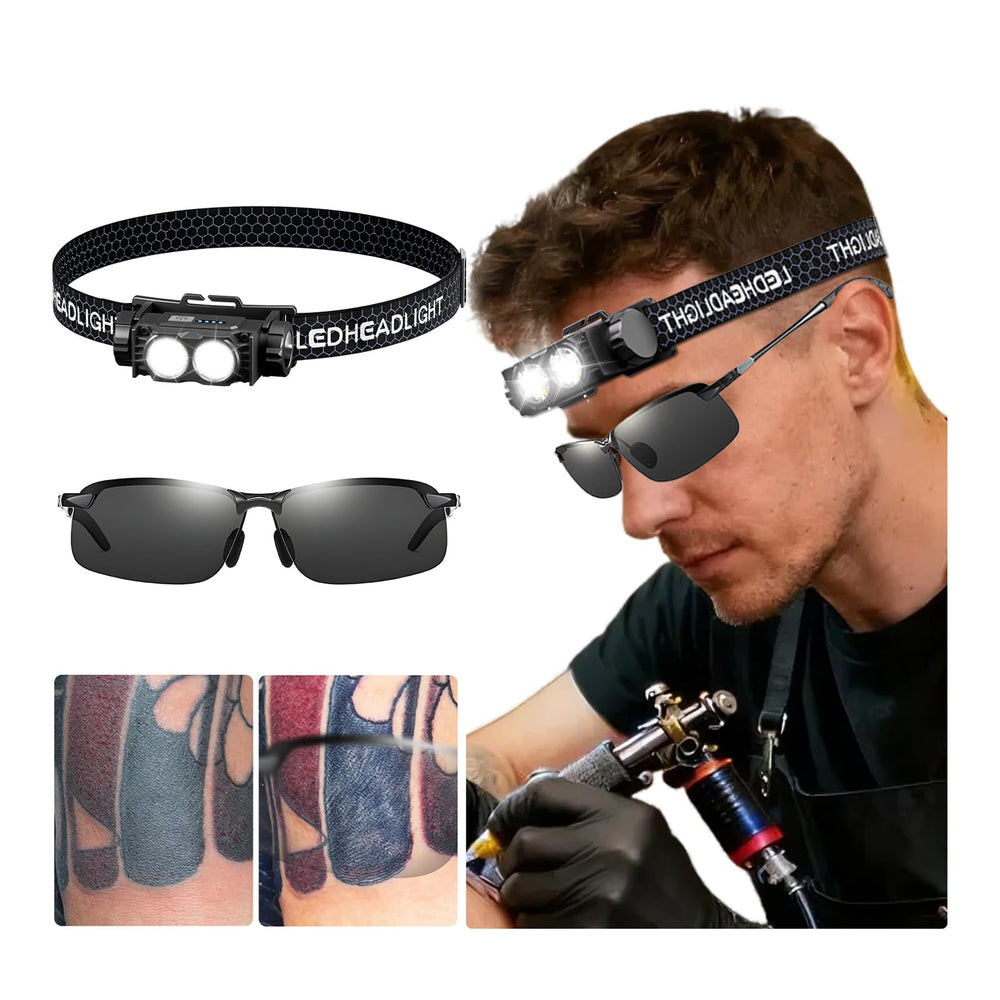 JZsmpmu Kit eclairage tatouage - lampe-tete ajustable pour un éclairage precis.