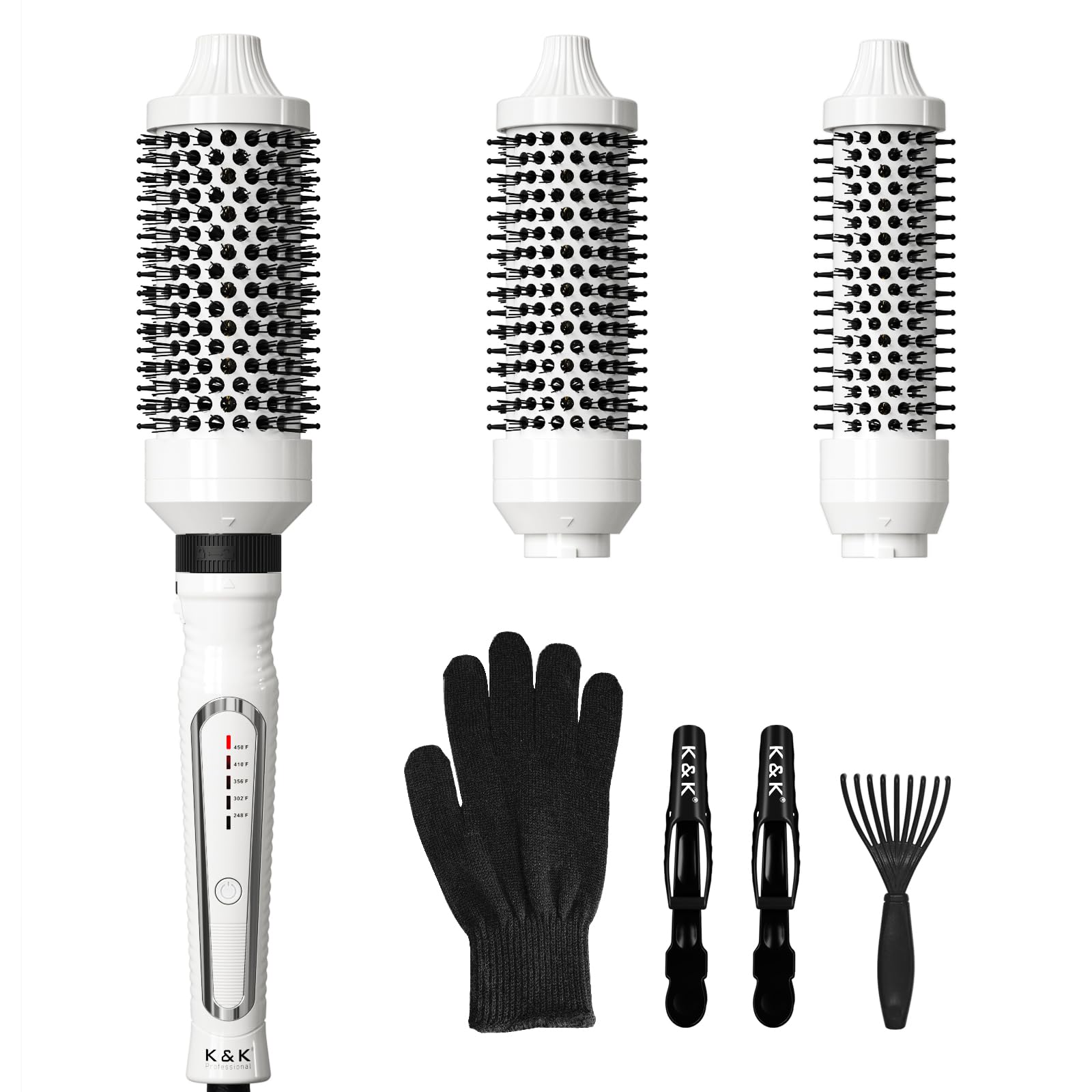 Brosse thermique K&K 3 en 1 prête à lisser et donner du volume.