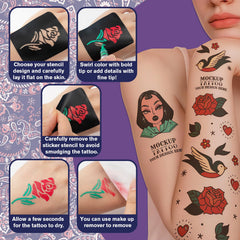 K KERNOWO encre-metallique-or-et-argent apporte reflets éclatants pour tatouages temporaires.