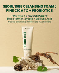 K-SECRET SEOUL 1988 Cica Cleansing Foam: mousse douce pour une peau nette et fraîche.