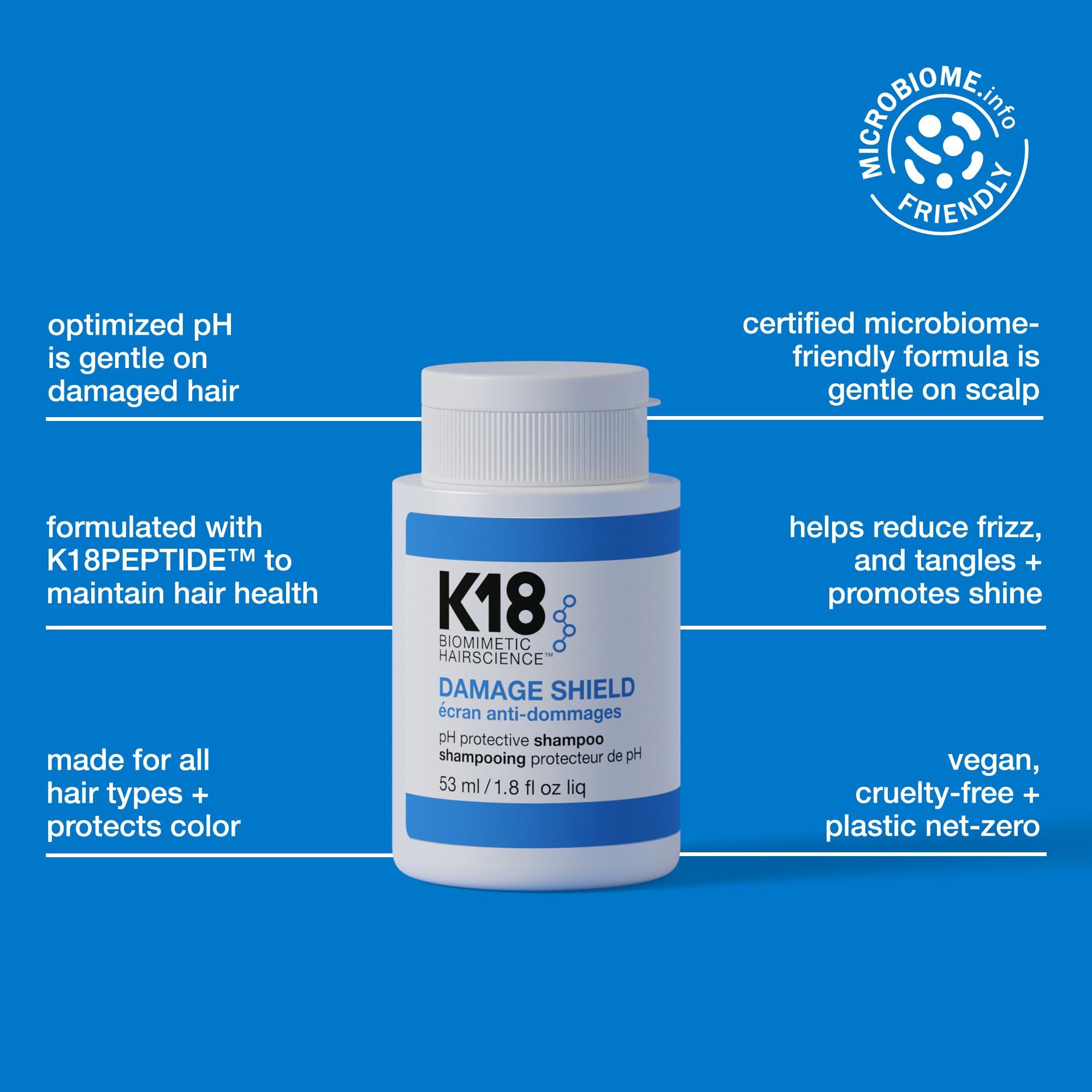 K18 Damage Shield – application cheveux, mousse légère qui dégage fraîcheur et facilite le démêlage.