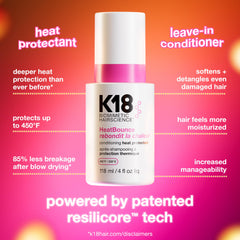 K18 HeatBounce: brume thermoprotectrice facilitant le démêlage.