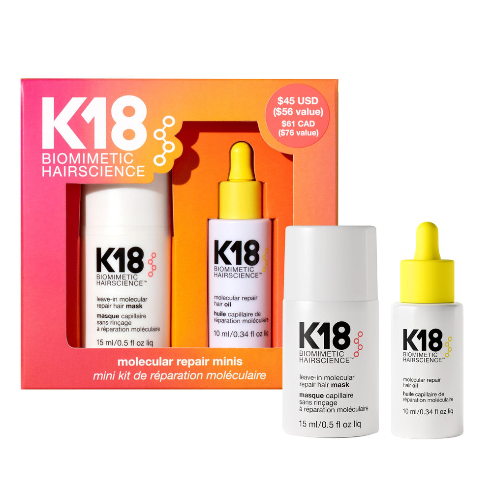 K18 Minis masque moléculaire : douceur et brillance accrues sur cheveux