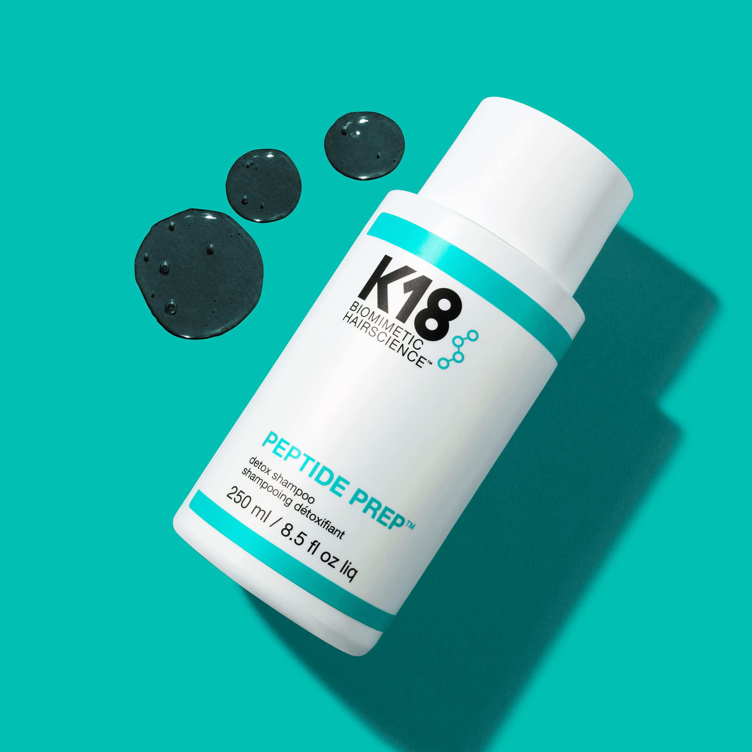 K18 PEPTIDE PREP DETOX Shampoo, nettoyage profond: déloge les impuretés et huiles pour cheveux plus légers.