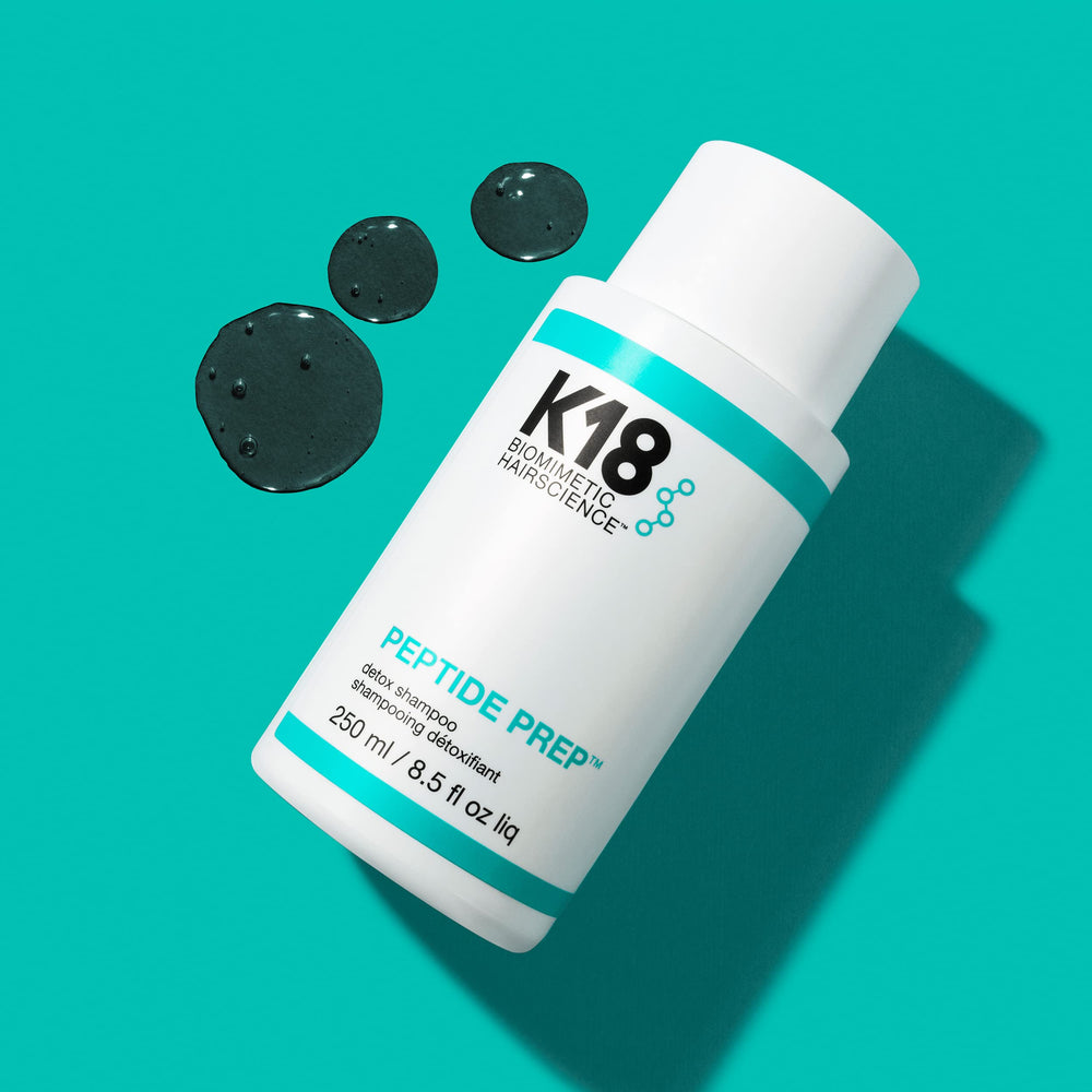 K18 PEPTIDE PREP DETOX Shampoo, nettoyage profond: déloge les impuretés et huiles pour cheveux plus légers.