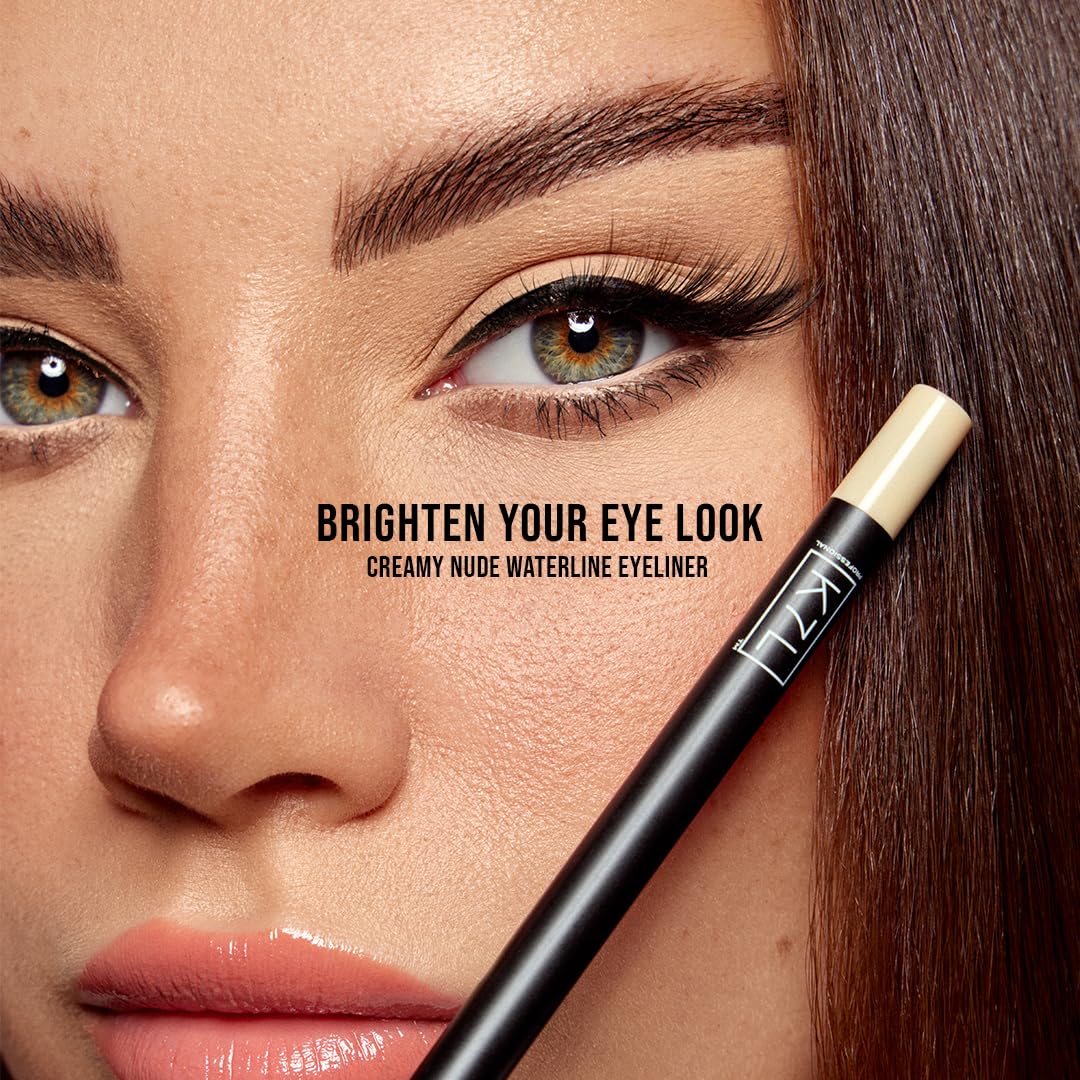 K7L Crayon contour des yeux couleur beige clair: application sans bavure sur paupière.
