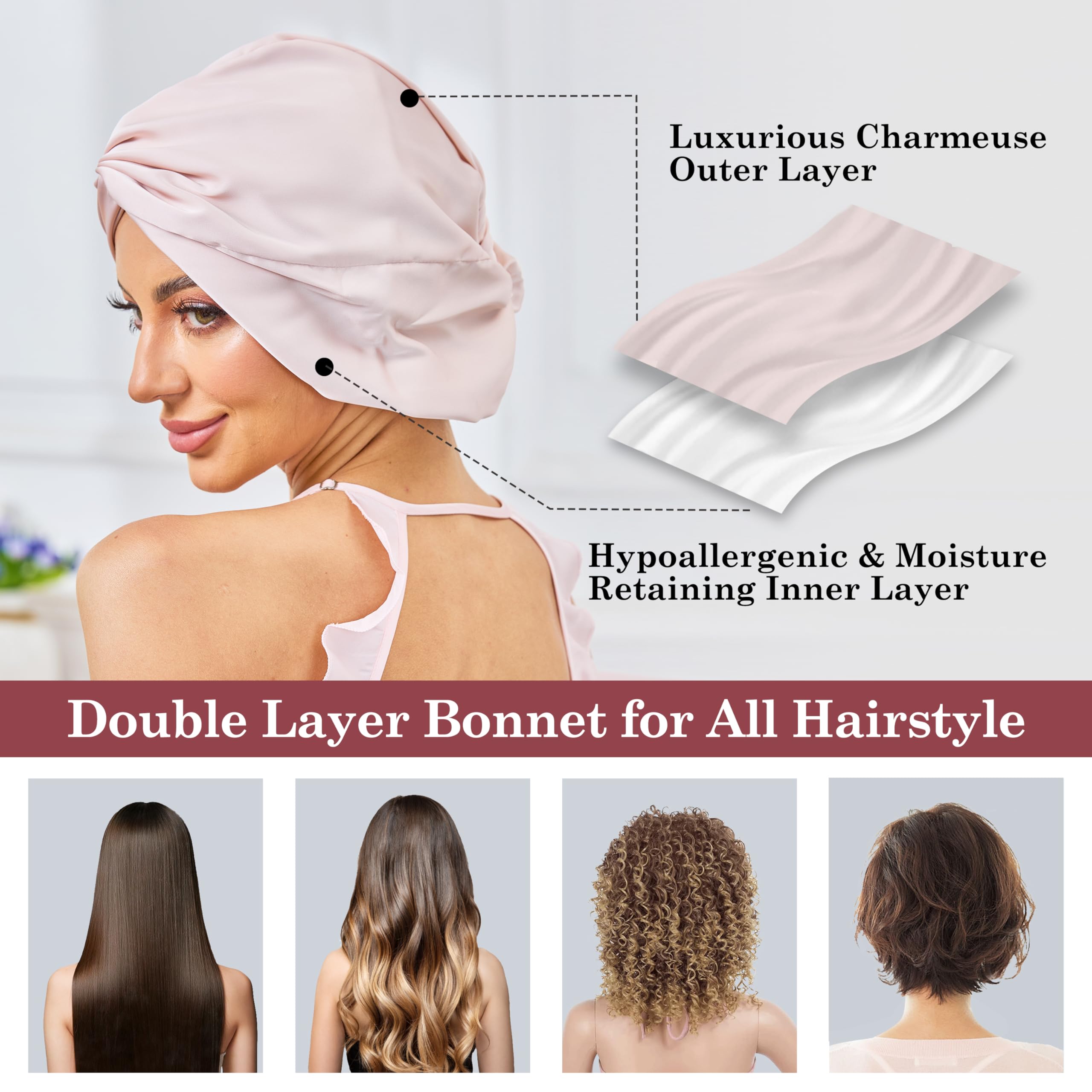 Bonnet Kaahynno à adhérence réglable, confort personnalisé sans marques sur le visage.