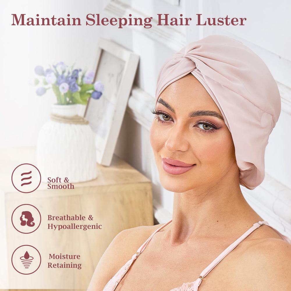 Bonnet Kaahynno pour cheveux bouclés et longs, réduction des frottements nocturnes.