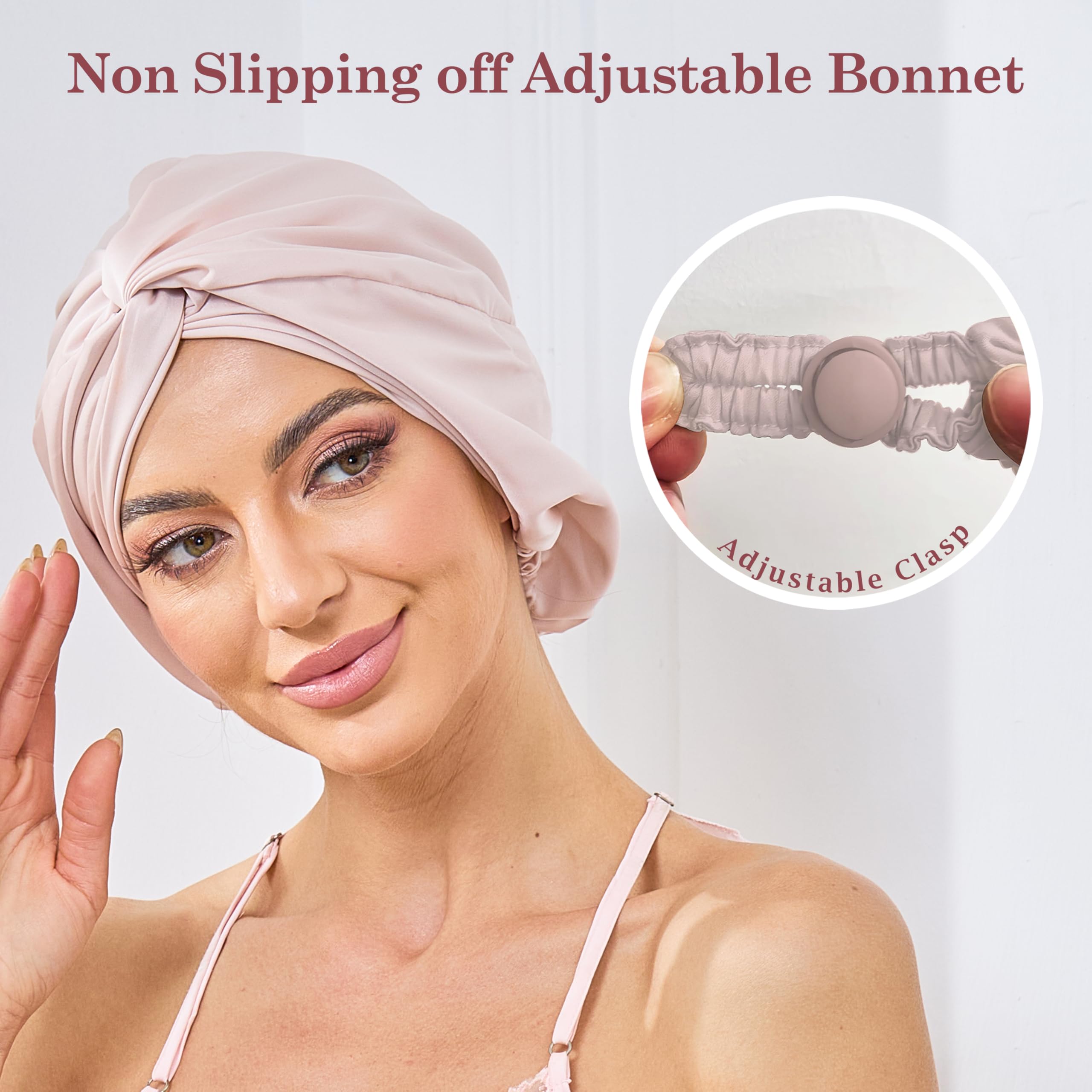 Turban nocturne double couche Kaahynno, ajustement confortable pendant le sommeil.