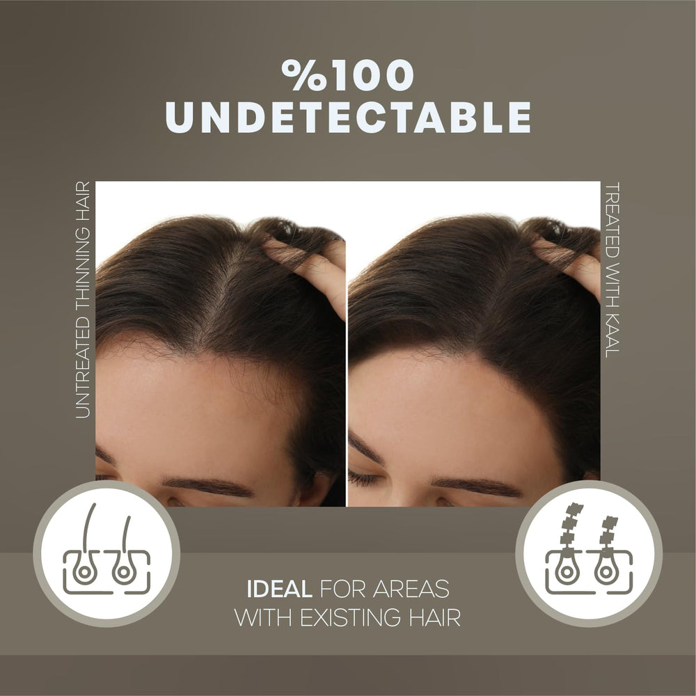 KAAL fibres capillaires, compatibles avec tous types de cheveux pour un effet plus épais.