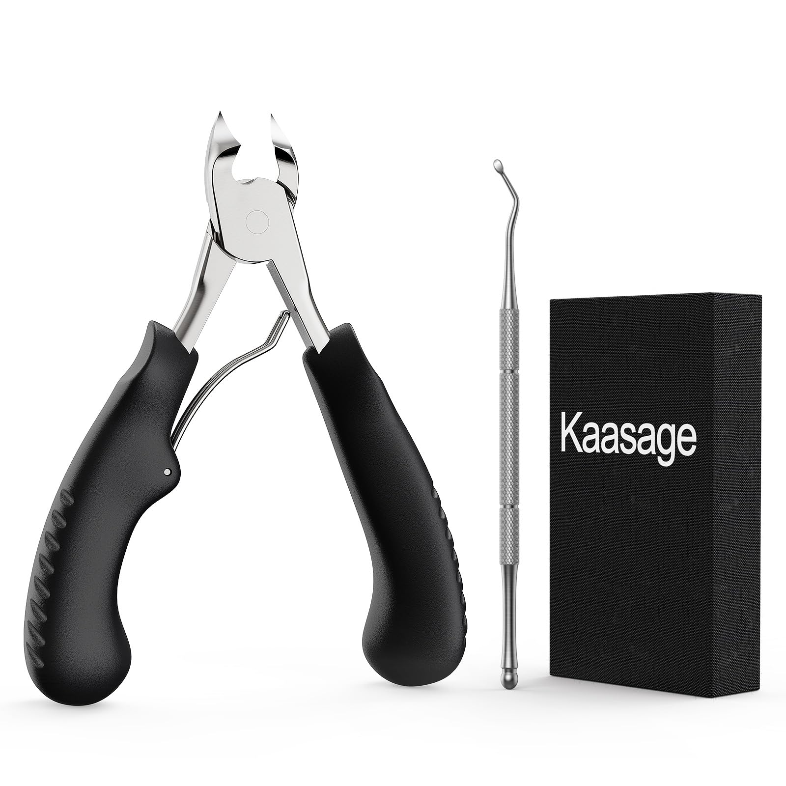 Kaasage coupe-ongles avec lame courbée 25° pour ongles épais et précision.