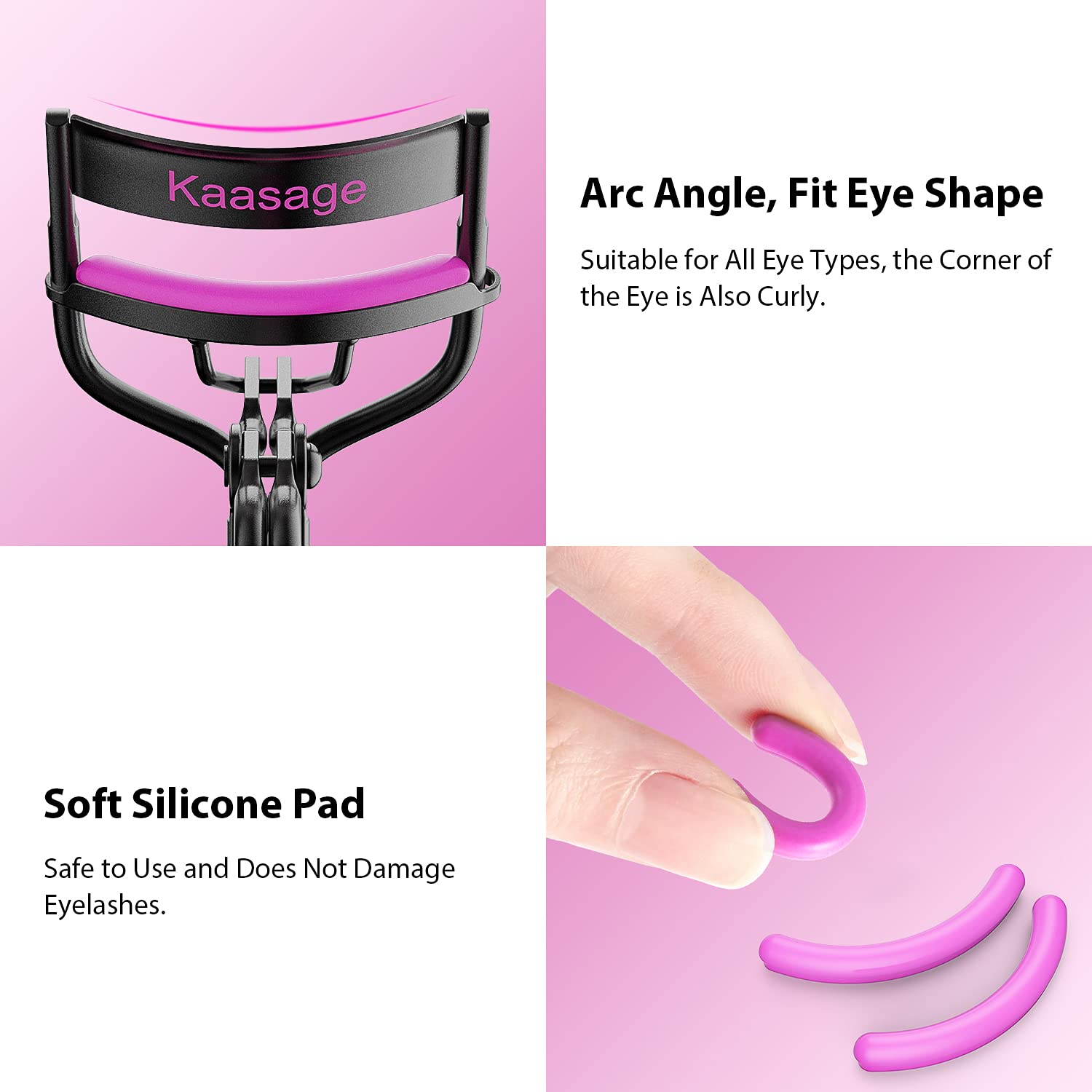 Kaasage curleur de cils en action pour des boucles précises.
