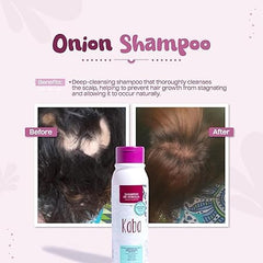Le Shampoing Kaba – extrait d'oignon rouge, stimulation potentielle du cuir chevelu.